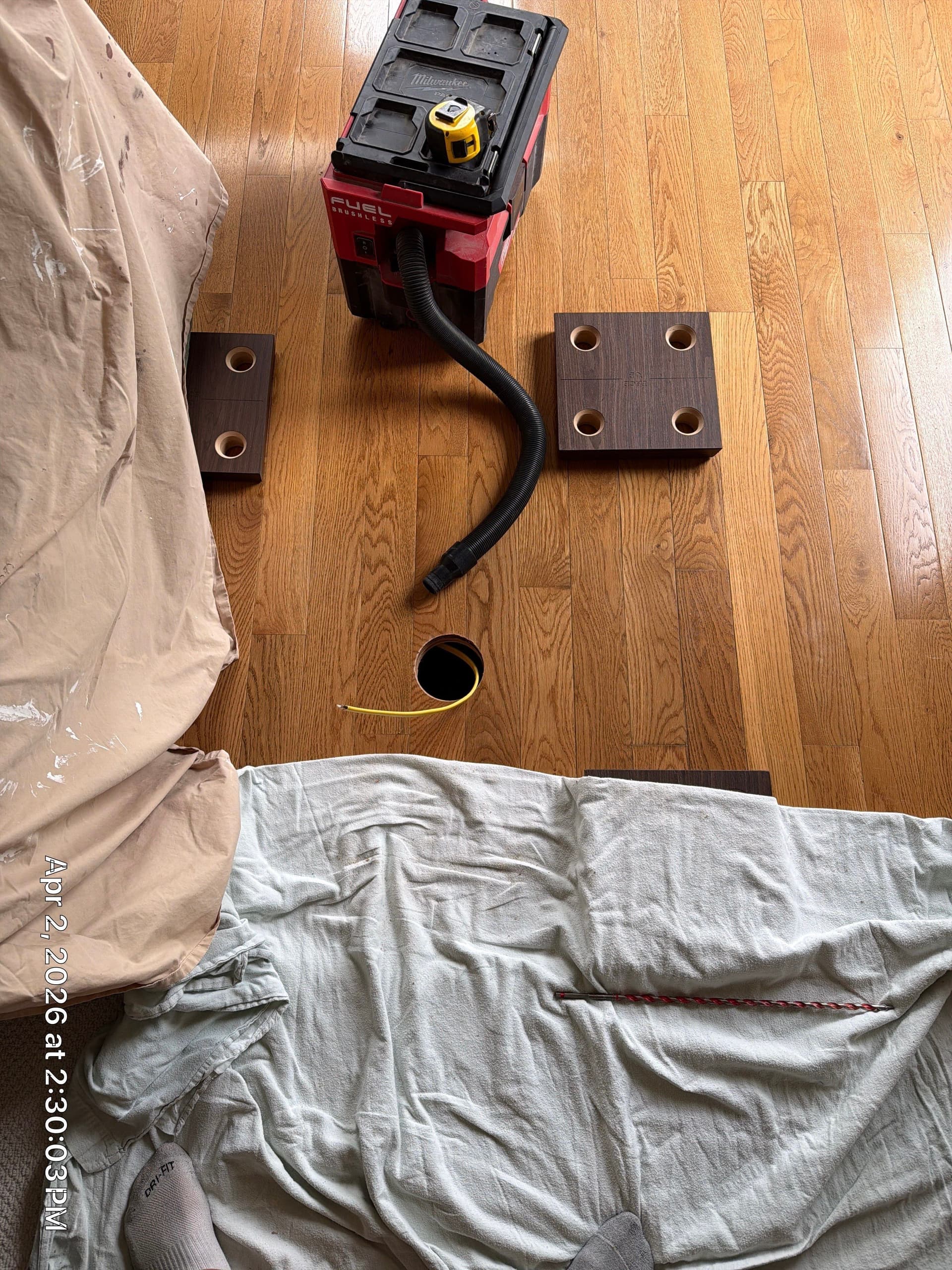 Gallery photos for Floor Outlet Installation in a Bozeman Living Room: Image #1