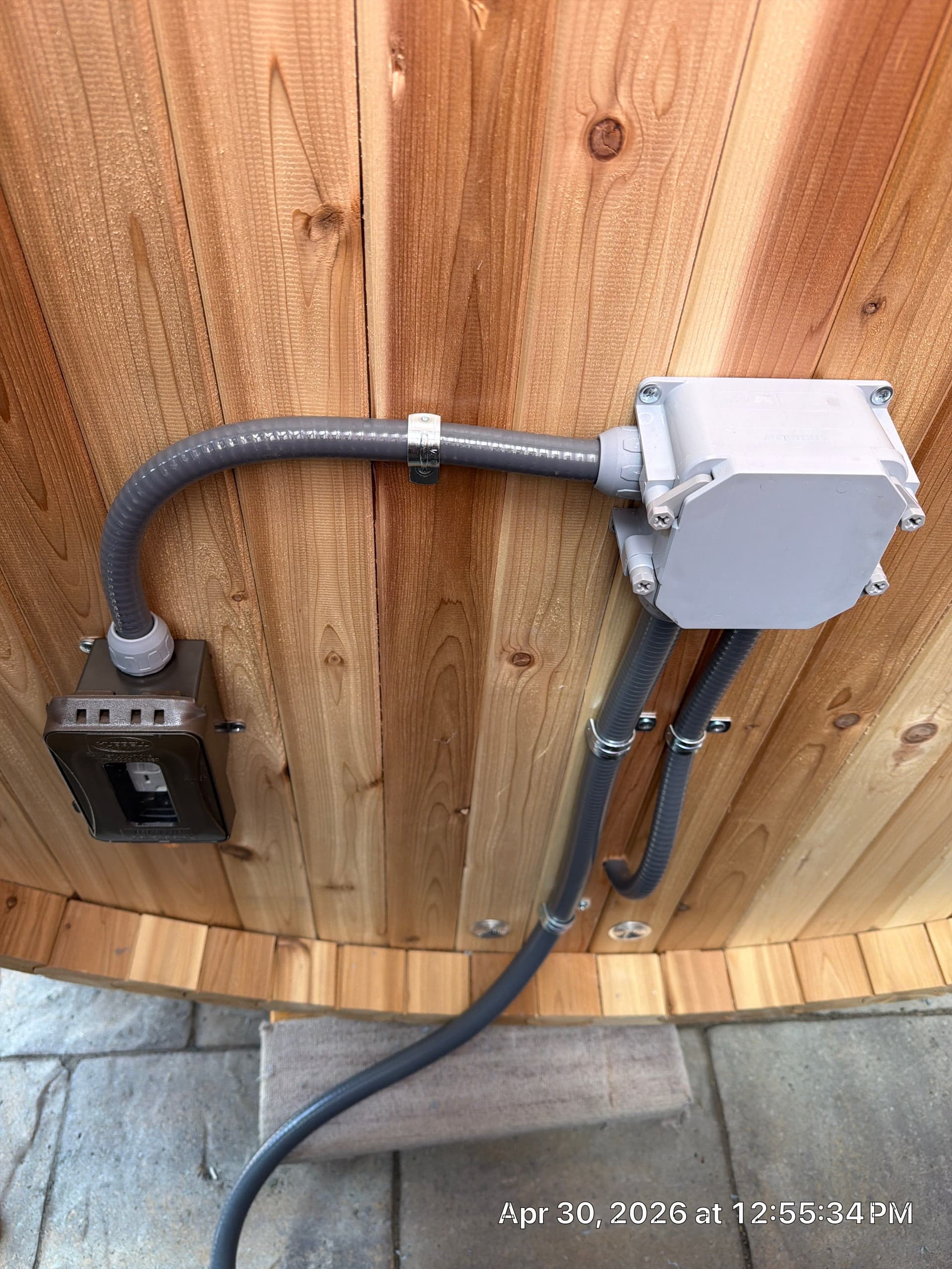 Gallery photos for Backyard Barrel Sauna Electrical Hookup in Bozeman: Image #2
