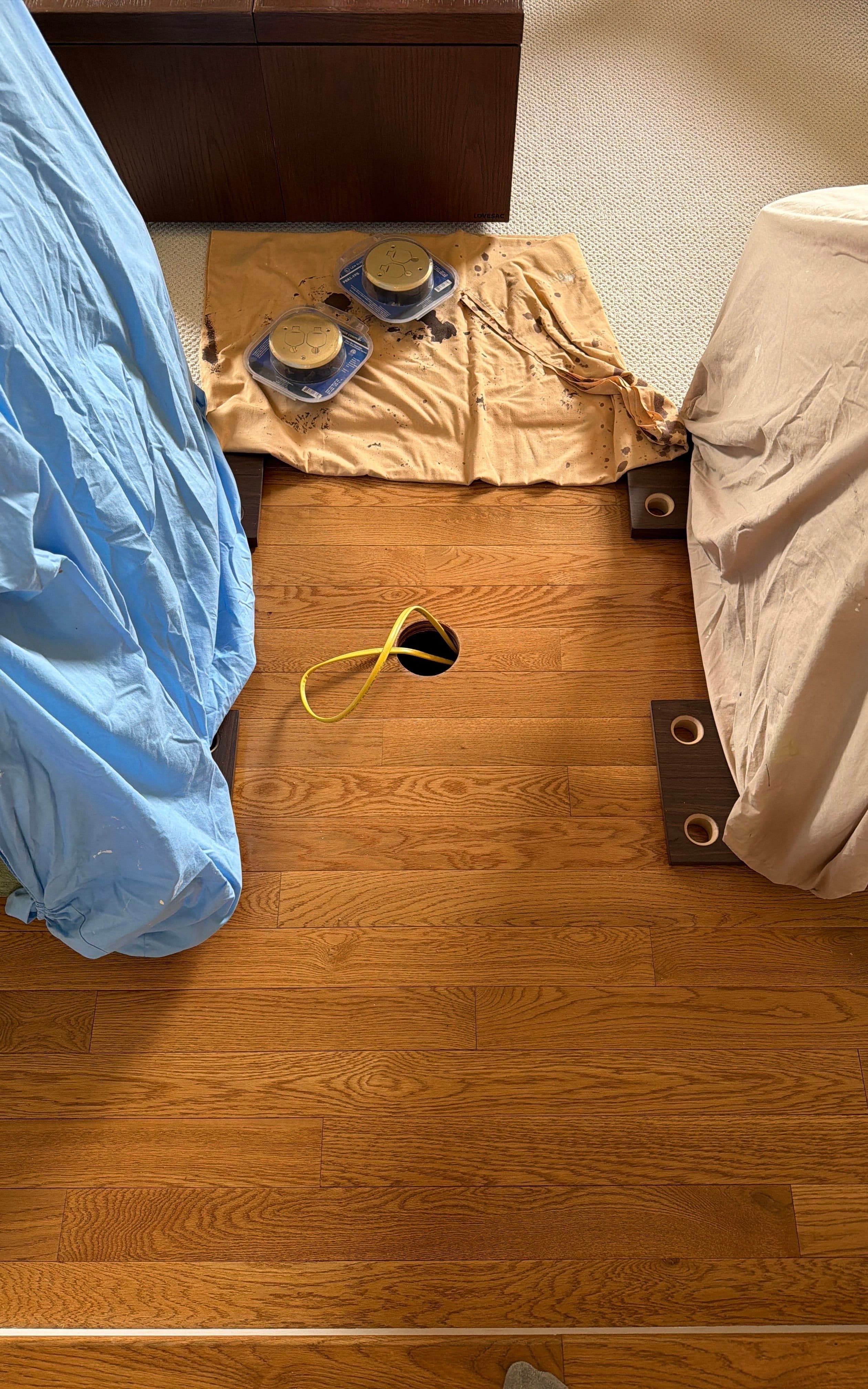 Project Floor Outlet Installation in a Bozeman Living Room image